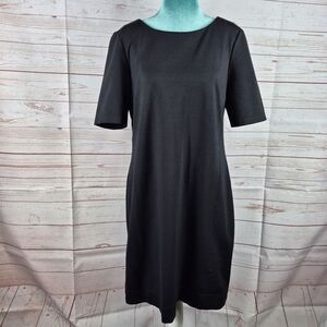Banana Republic Sheath Dress Womens Size 12 Black Short Sleeve Executive Career